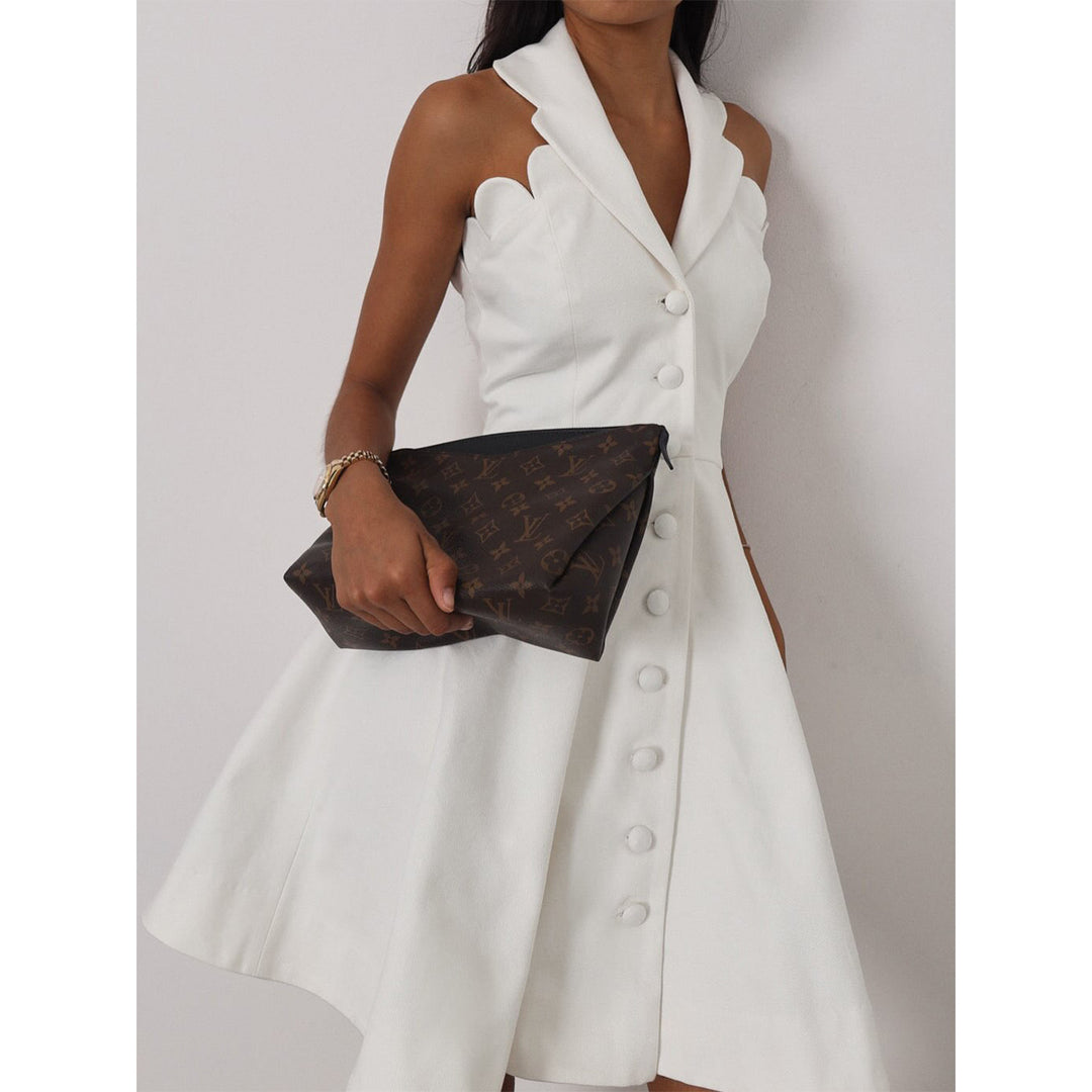 Damen Kleid mit schickem Kragen und Knopfdetails R&B