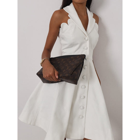 Damen Kleid mit schickem Kragen und Knopfdetails R&B