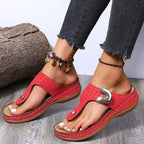 Damen Orthopädische Zehentrenner-Sandalen mit modischen Schnallen und anatomischer Fußbettung R&B