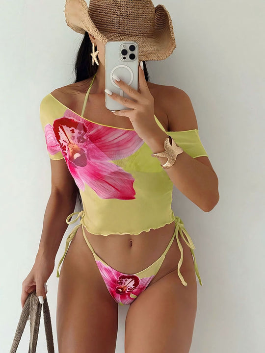 Damen Oberteil-Bikini mit floralem Design R&B