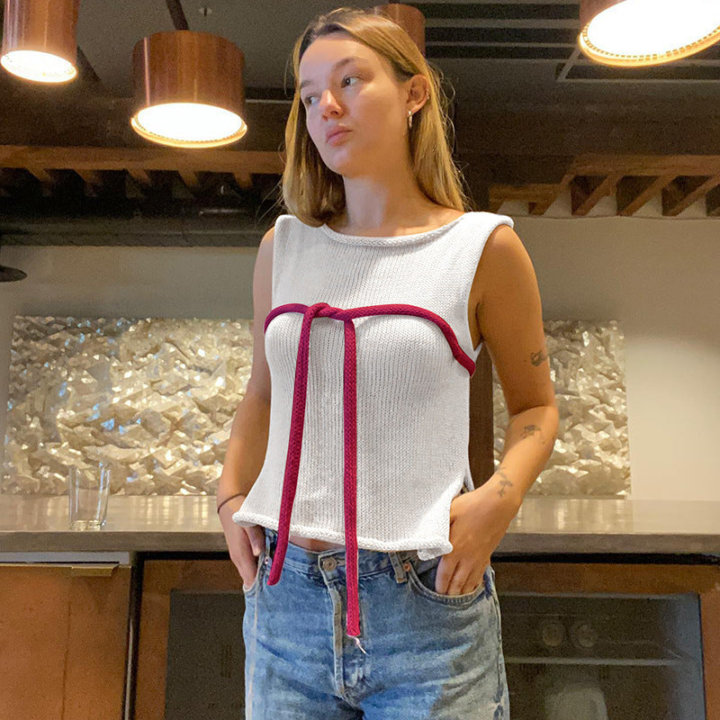 Damen Strickoberteil mit raffinierten Knoten- und Schleifendetails R&B