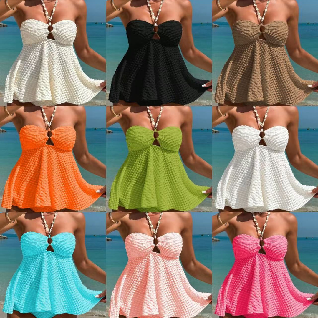 Damen Eleganter Strandkleid Badeanzug R&B