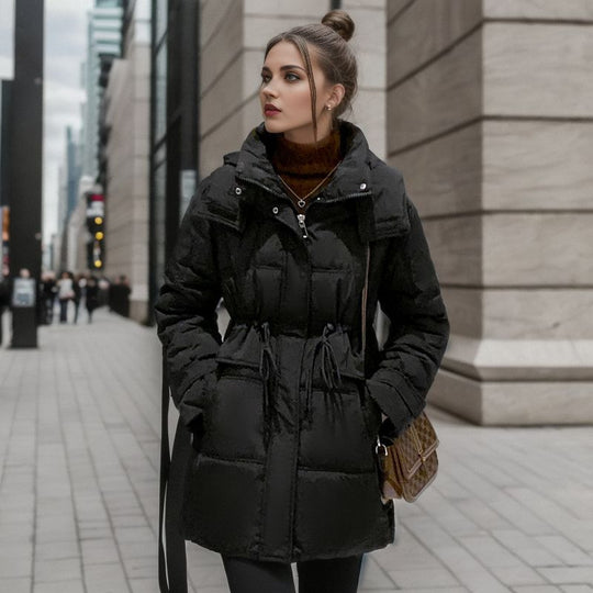 Damen warme Winterjacke mit praktischer Kapuze R&B