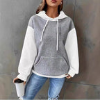 Damen Kapuzenpullover mit strukturiertem Design und praktischen Seitentaschen