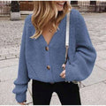 Damen Gestrickte Knopf-Cardigan