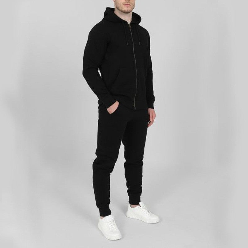Herren Sportliches Jogginganzug-Set mit praktischen Taschen und hohem Kragen R&B