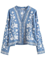 Damen gestickte Bluse mit feinen Rüschendetails R&B