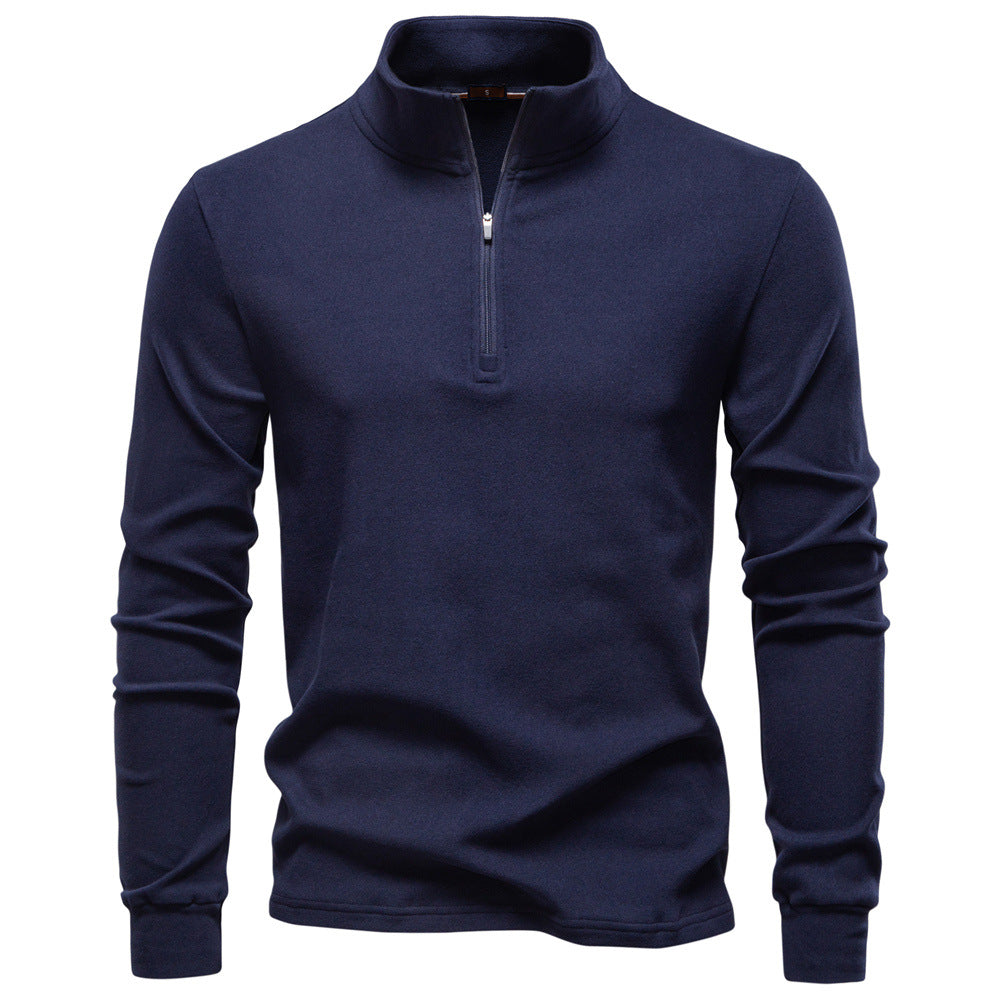 Herren funktionaler Sweatshirt mit hohem Kragen und kurzem Reißverschluss R&B