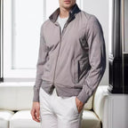 Herren sportliche Übergangsjacke mit modernem Stehkragen und elastischen Bündchen R&B