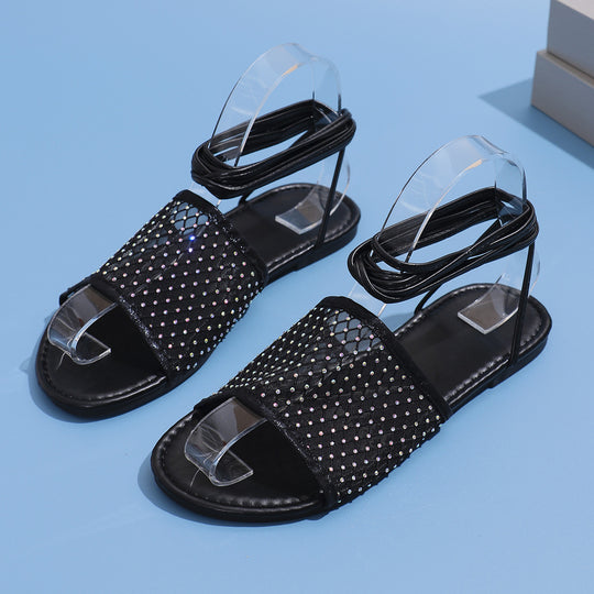 Damen Strass Verzierter Sandalen R&B