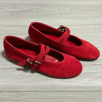 Damen Ballerinas aus hochwertigem Wildleder mit verstellbaren Riemen R&B