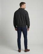 Herren gefütterter Blouson mit kariertem Innenfutter Hemdkragen Elastischer Saum und Druckknopfverschluss R&B