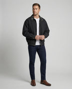 Herren gefütterter Blouson mit kariertem Innenfutter Hemdkragen Elastischer Saum und Druckknopfverschluss R&B