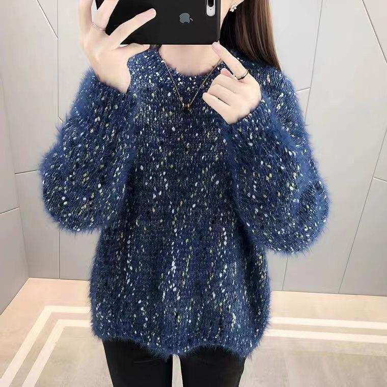 Damen Flauschiger Pulli mit einzigartigem Strukturdesign und funkelnden Akzenten R&B