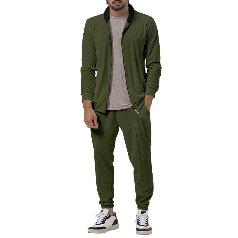 Herren sportliches Freizeit-Set mit durchgehendem Reißverschluss und elastischen Bündchen R&B