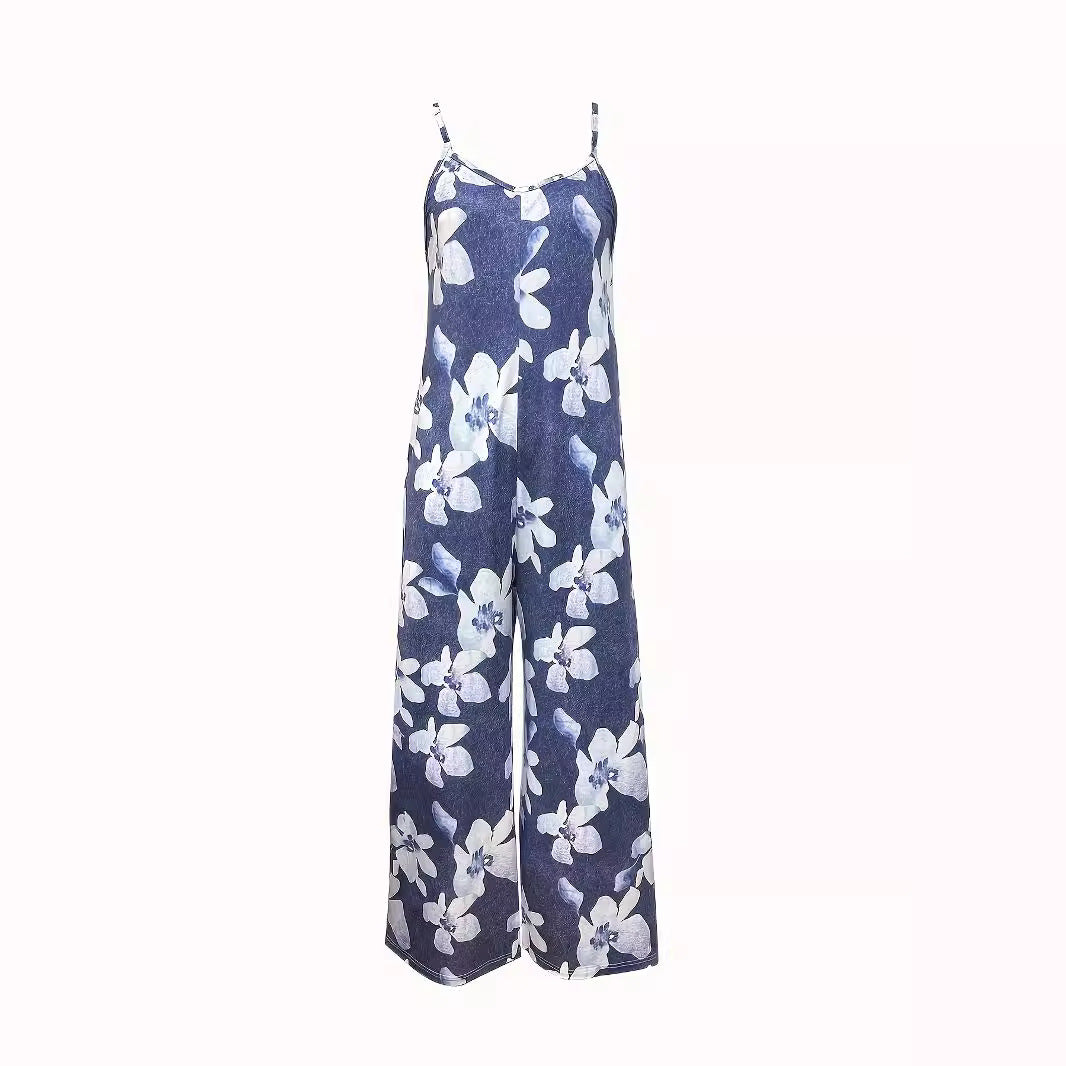 Damen Luftiger Sommeroverall mit breiten Beinen und praktischen Taschen R&B