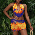 Damen Bikini-Set mit aufregendem Halterneck und gerafftem Rock R&B