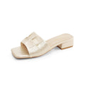 Damen elegante Mules mit modischem Faltendesign und komfortablem Blockabsatz