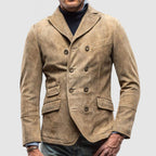 Herren eleganter Wildblazer mit doppelter Knopfleiste und praktischen Taschen R&B