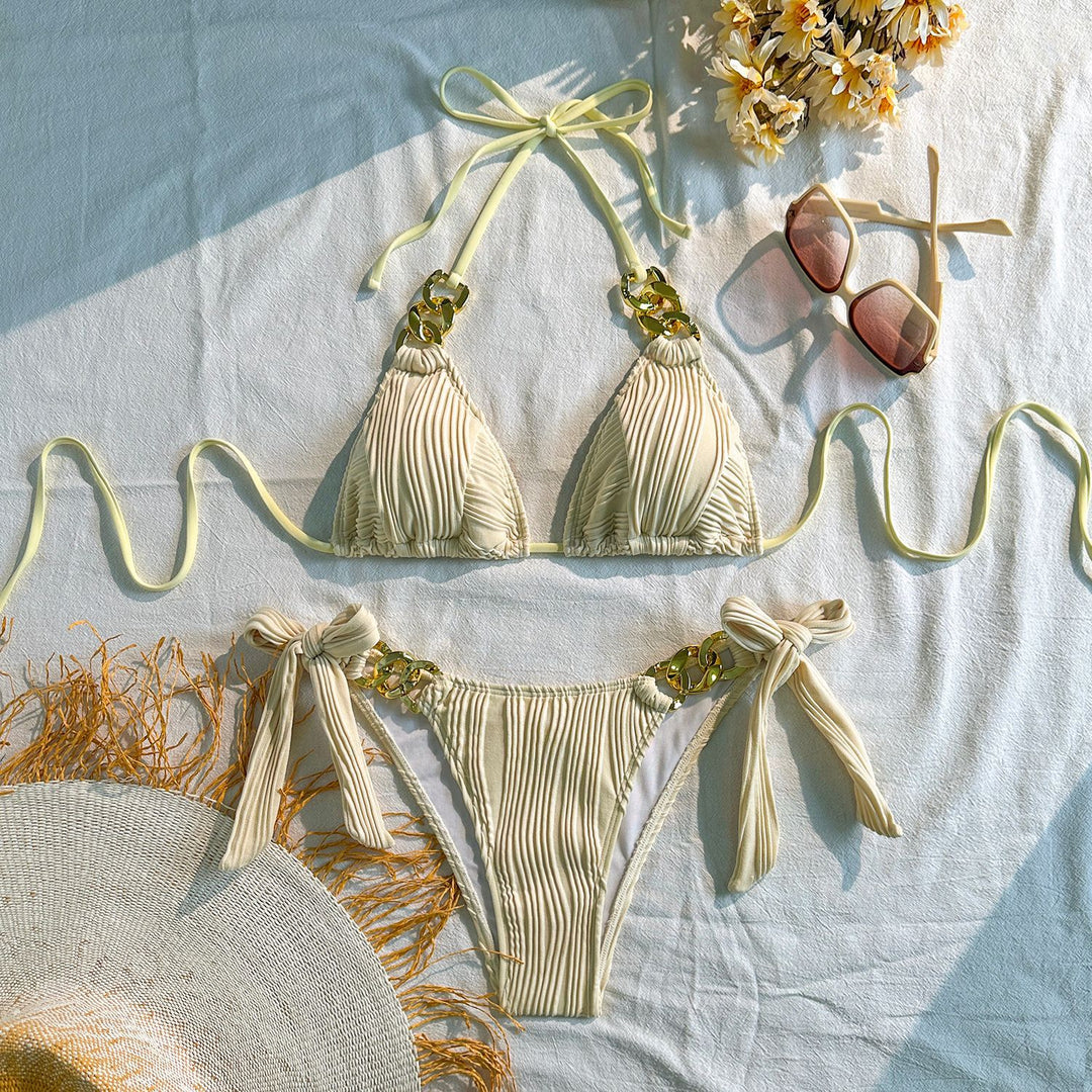 Damen Triangel-Bikini mit raffinierten Kettendetails R&B