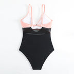 Damen Einteiler Badeanzug mit modernem Wickeldetail