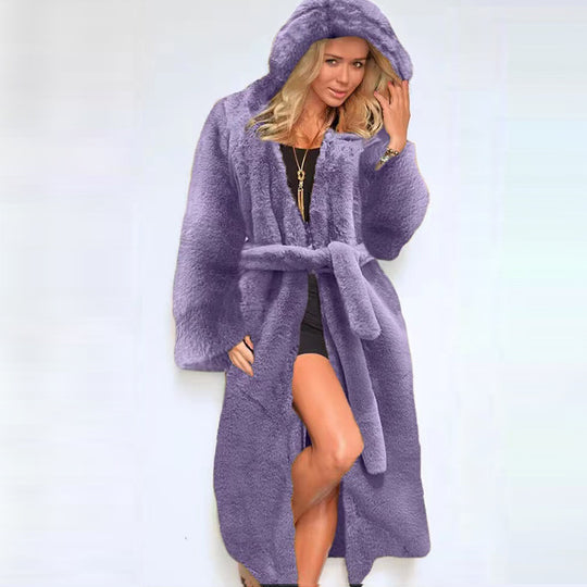 Damen Wohndecke mit Kapuze und Gürtel R&B