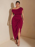 Damen Elegantes Wickelkleid mit asymmetrischem Schnitt
