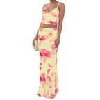 Damen Elegantes Blumenkleid mit schmaler Silhouette und Spaghetti-Trägern R&B