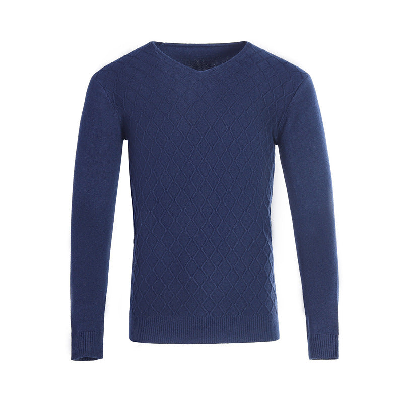 Herren V-Ausschnitt Pullover mit Strukturmuster R&B
