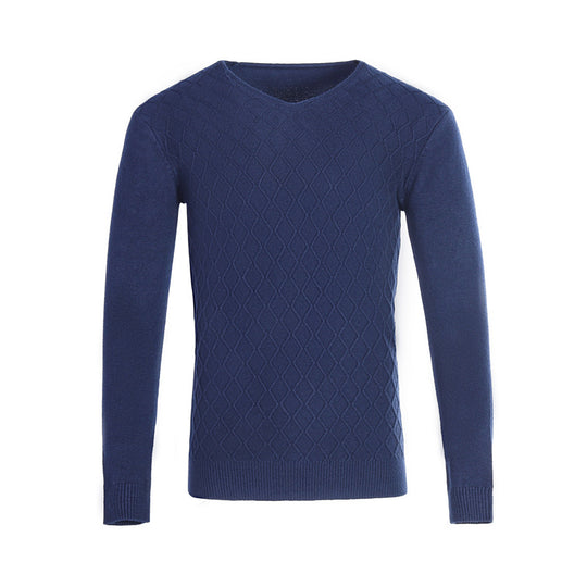 Herren V-Ausschnitt Pullover mit Strukturmuster R&B