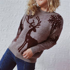 Damen Weihnachtspullover mit festlichem Rentierdesign und hochwertiger Strickqualität R&B