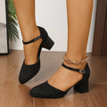 Damen elegante Slingback-Pumps mit komfortablem Blockabsatz und modischem Riemchen R&B