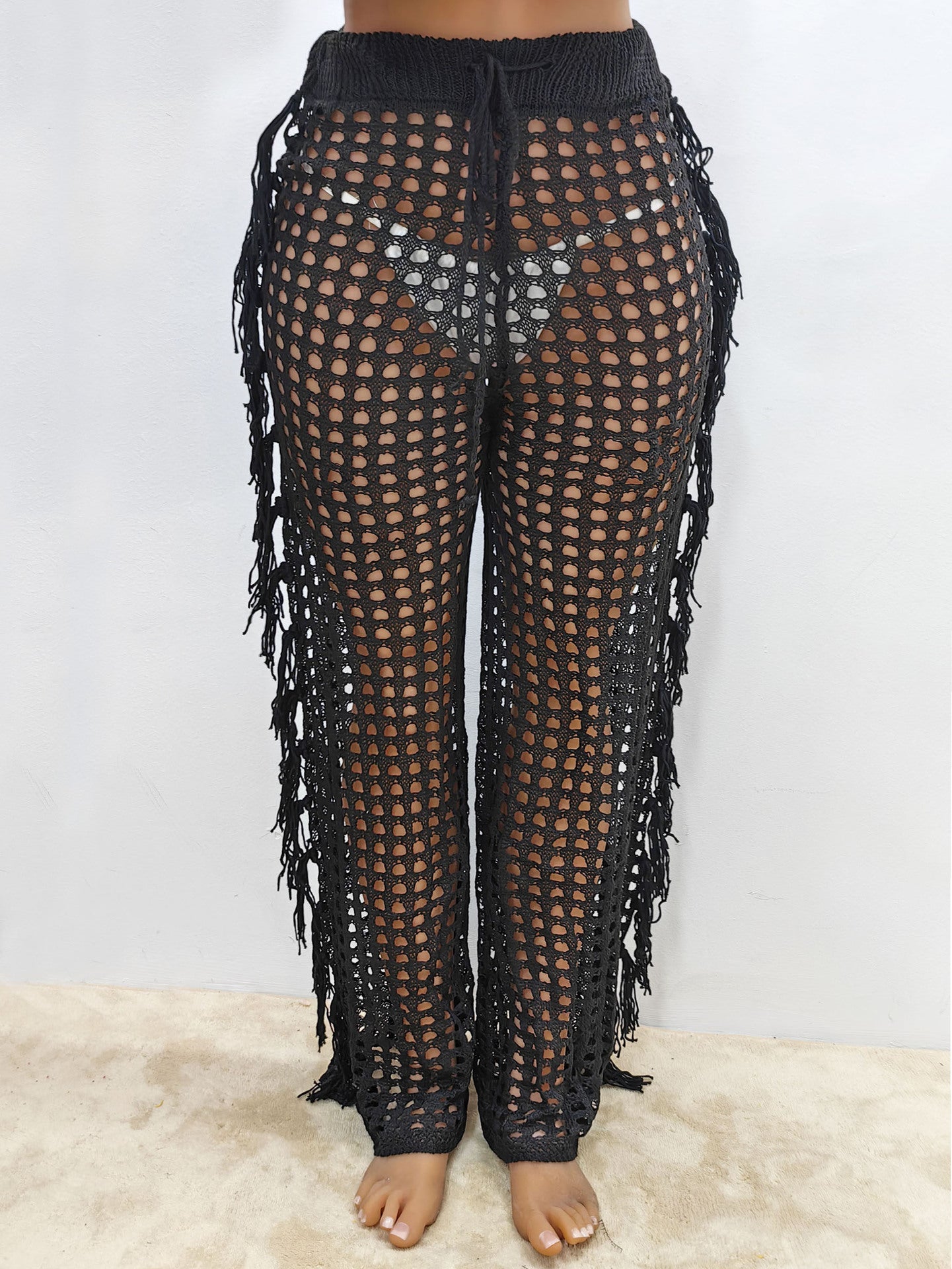 Damen luftige Häkelstrandhose R&B