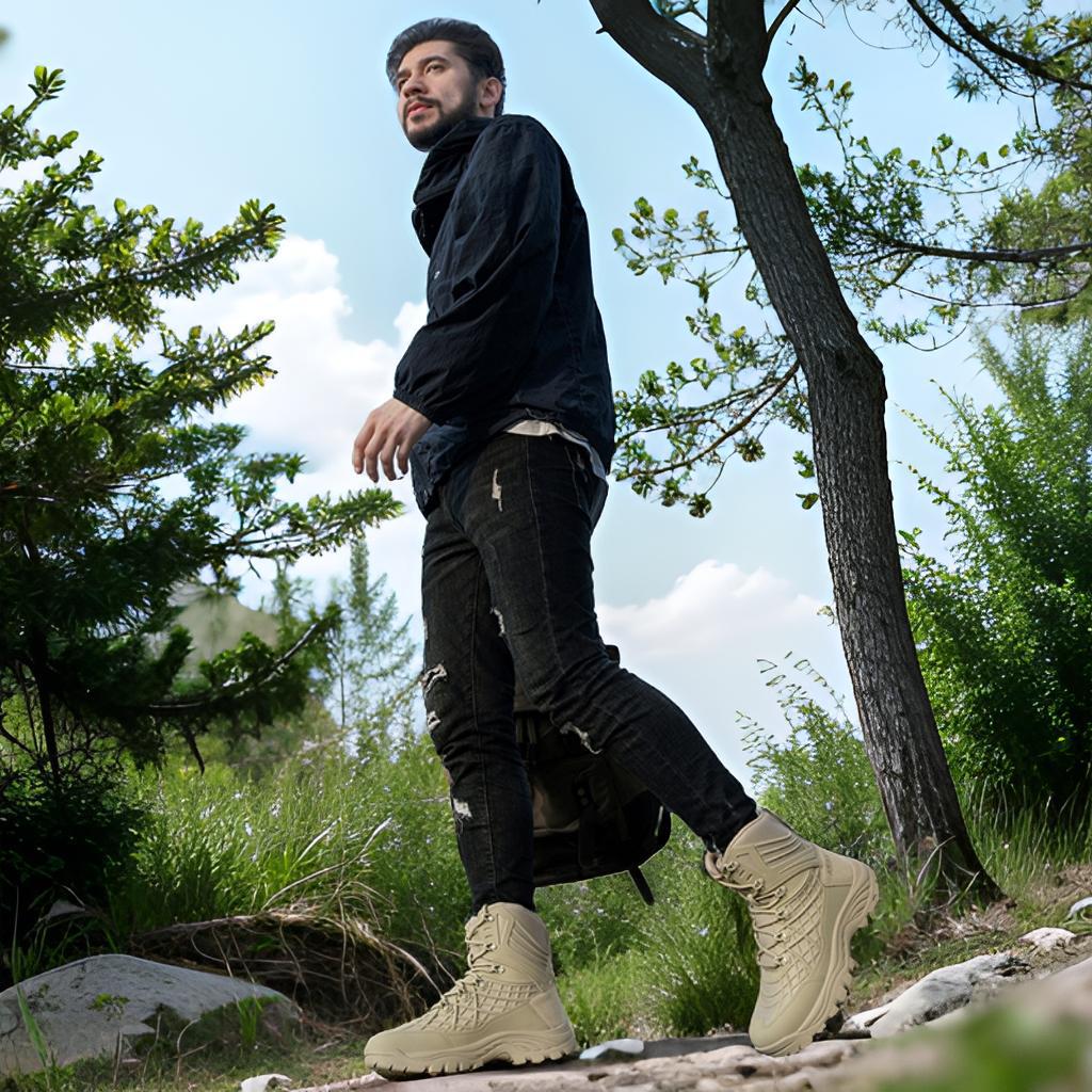Herren robuste Wanderschuhe mit hohem Knöchelschutz und rutschfester Sohle R&B