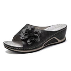 Damen Komfortable und elegante Riemensandalen mit floralem Design