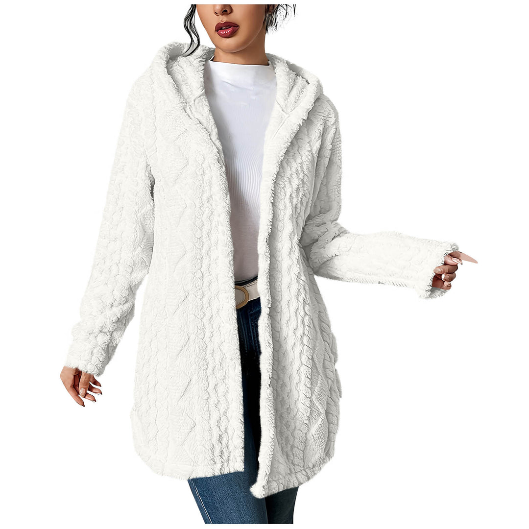 Damen Kuschelige Cardiganjacke mit Kapuze aus weichem Fleece R&B