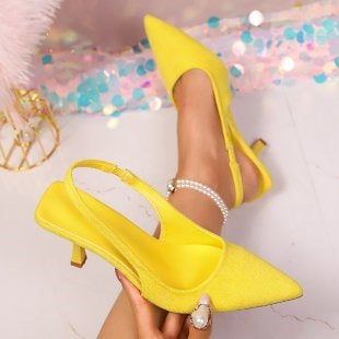 Damen Elegante Slingback-Pumps mit glänzendem Riemendesign R&B