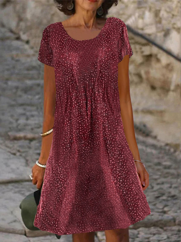 Damen lässiges Sommerkleid mit modernen Mustern und femininem Schnitt R&B