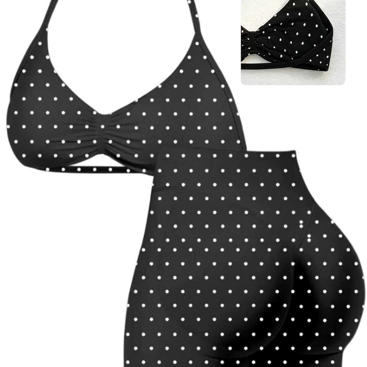 Damen Sportliches Bikini-Set mit hochgeschnittenen Shorts und elastischer Unterstützung R&B