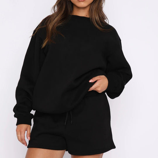 Damen Lässiges Sweater-Shorts-Set mit hohem Tragekomfort R&B