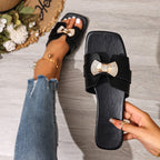 Damen Sandalen mit eleganter Schleifenapplikation und funkelndem Strass R&B