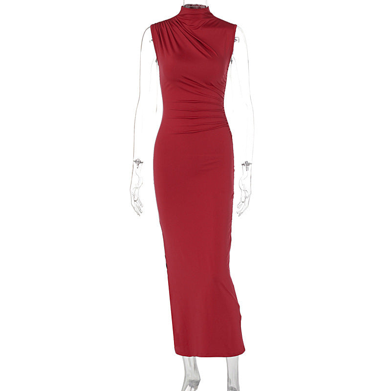 Damen Elegantes Wickelkleid mit figurbetontem Schnitt und hohem Schlitz R&B