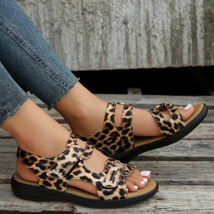 Damen Komfortable Sandalen mit verstellbaren Klettverschlüssen und anatomischem Fußbett R&B