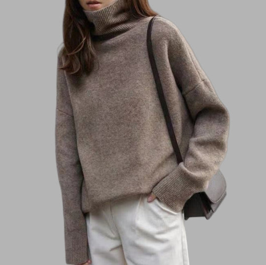 Damen Oversized Rollkragenpullover aus weichem Strick R&B