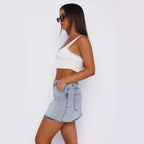 Damen-Crop-Top mit Häkelrand und minimalistischer Silhouette R&B