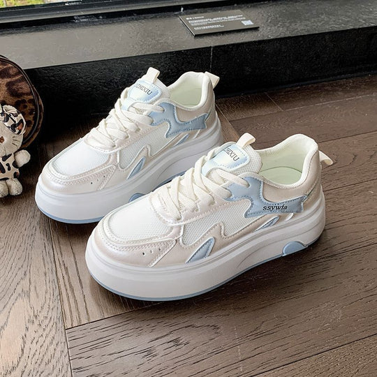 Damen Plateau-Sneaker mit elegantem Mesh-Design und bequemer Dämpfung R&B