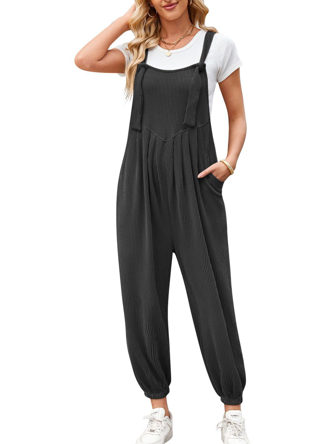 Damen Lässiger Jumpsuit mit praktischen Taschen R&B