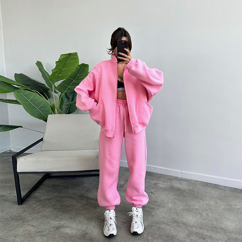 Damen lässiger Zweiteiler mit oversized Hoodie und Jogginghose R&B