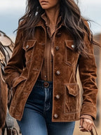 Damen Vegan-lederjacke mit Taschen