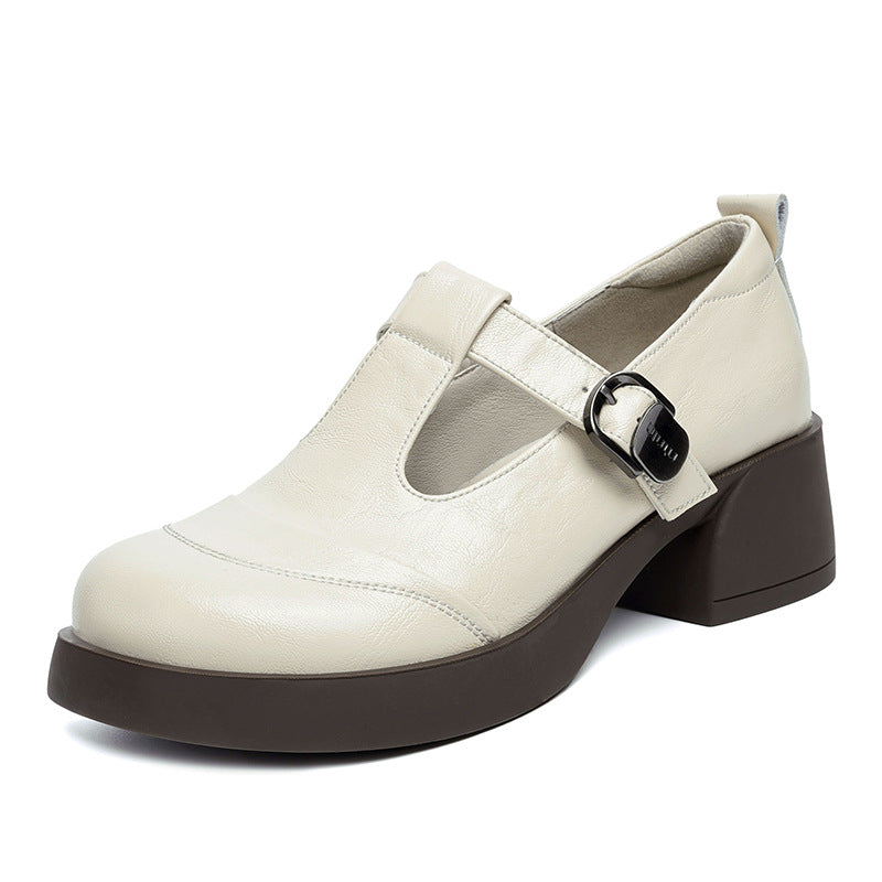 Damen elegante Mary Jane Pumps mit modernem Riemen und komfortablem Blockabsatz R&B